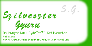 szilveszter gyuru business card